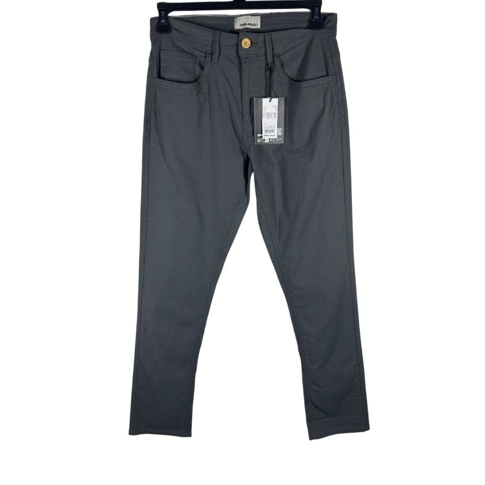 BLEND Men Slim Fit Twill Pants Dark Grey 5-Pocket Chino Style 30x32 20717076 NWT